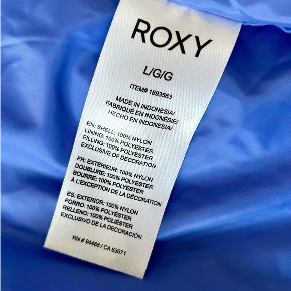 Roxy Quilted Puffer Jacket - Periwinkle Blue - Picture 6 of 10